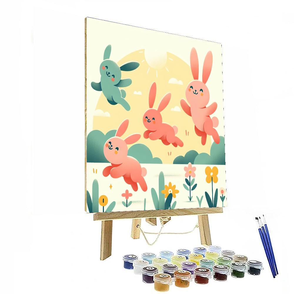 Bouncing Bunny Bash Paint By Numbers Art