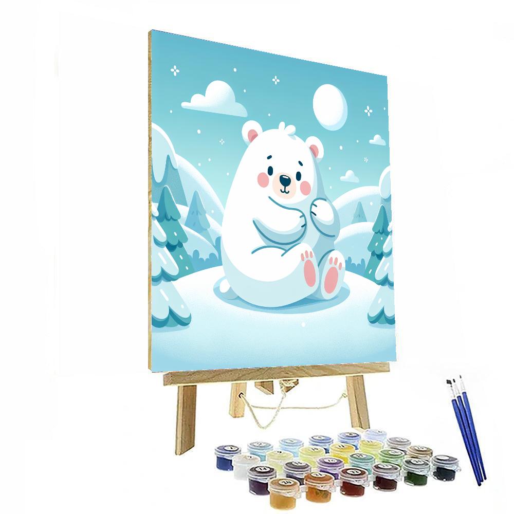 Cozy Polar Bear's Snowy Day Paint By Numbers Kits