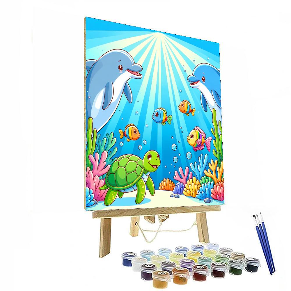 Underwater Fun With Sea Creatures Numbered Painting Kits