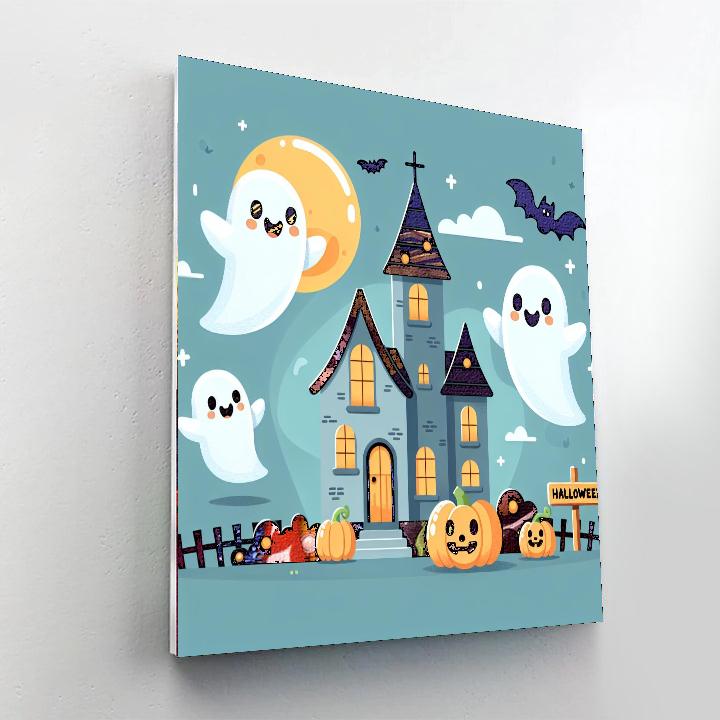 Spooky Friendly Ghosts Paint By Numbers Art