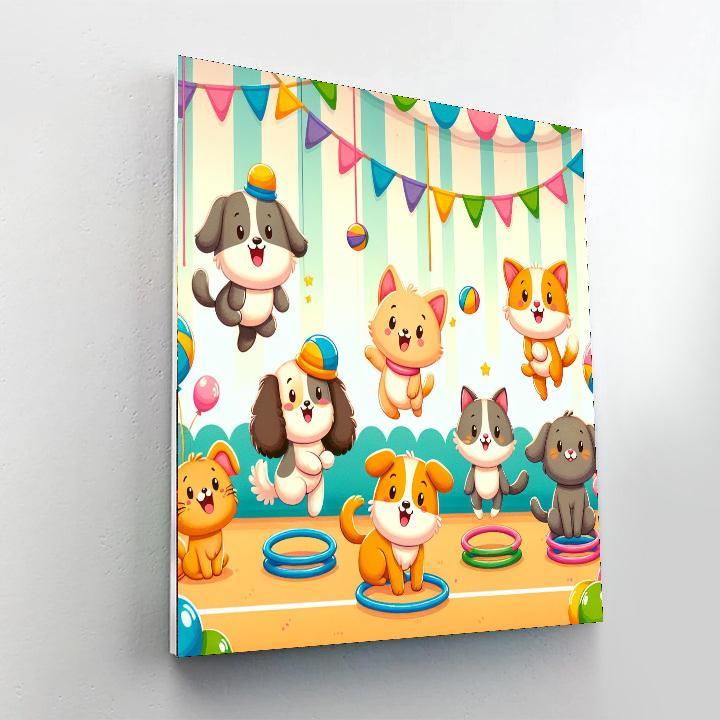 Whimsical Pet Show Paint By Numbers Art