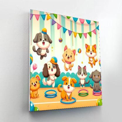 Whimsical Pet Show Paint By Numbers Art