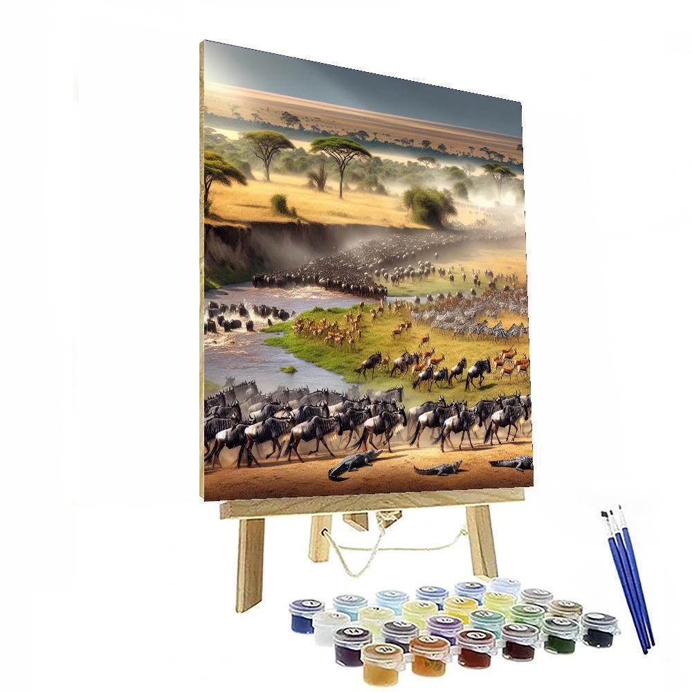 Wildebeest Migration - Tanzania/kenya Paint By Color
