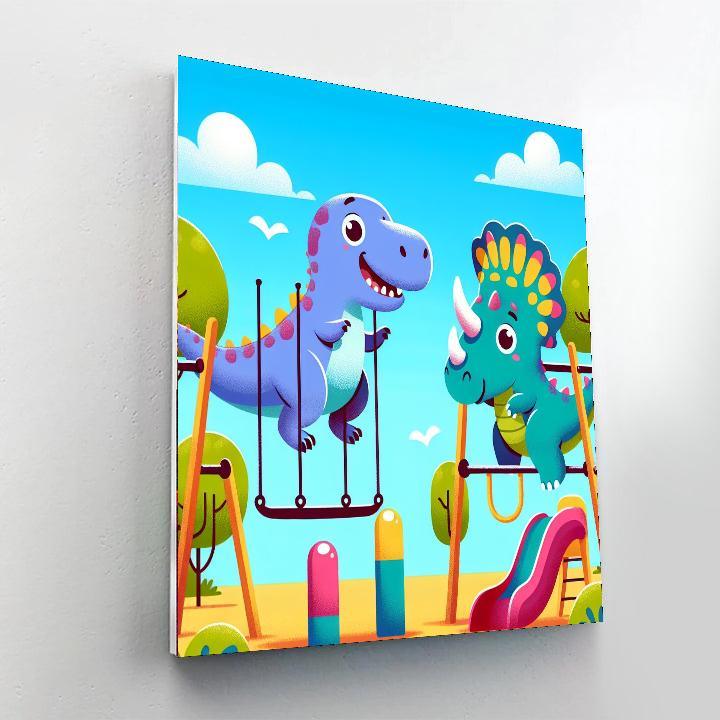 Happy Dino Playground Paint By Number