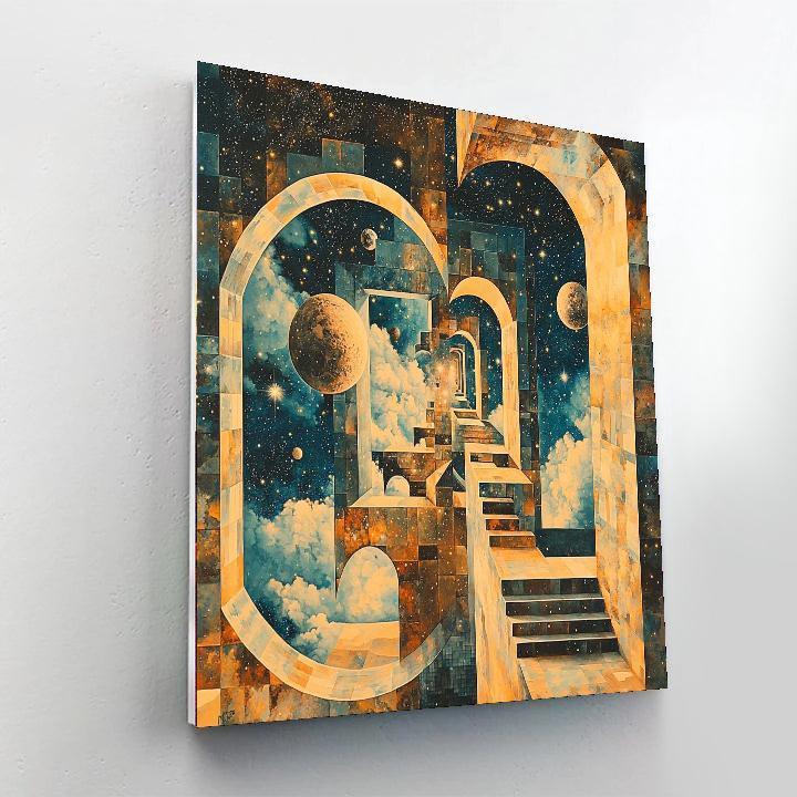 M.C. Escher Inspired Mystical Celestial Bodies  Paint By Numbers