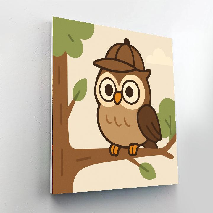 Clever Detective Owl Numbered Painting Kits