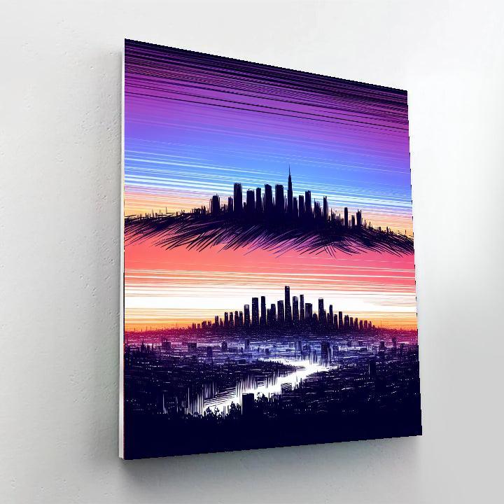 Cityscape Dusk Dreams Number Painting