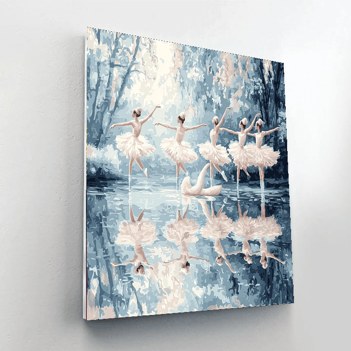Edgar Degas Inspired Elegant Swan Lake Ballet  Paint By Color
