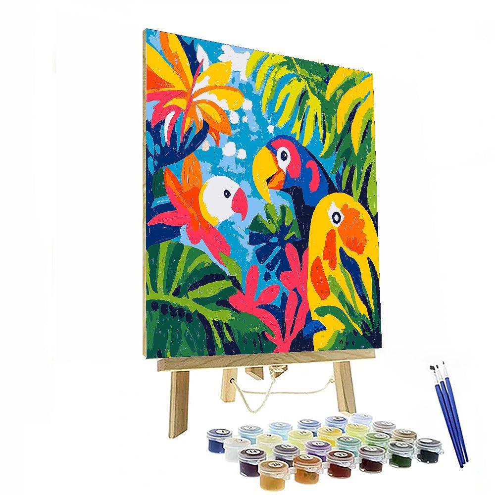 Hockney Inspired Dynamic Jungle Life  Painting By Numbers Kit