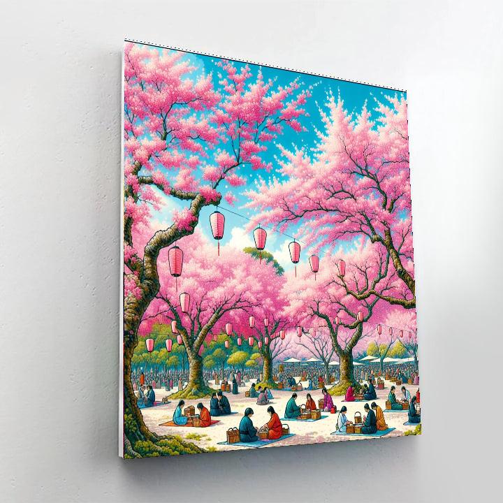 Hanami (cherry Blossom Viewing) - Japan Paint By Numbers Art