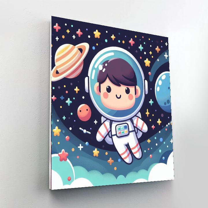 Astronaut's Cosmic Adventure DIY Paint By Numbers