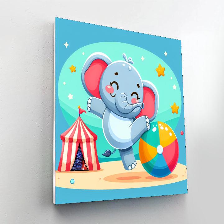 Merry Circus Elephant DIY Paint By Numbers