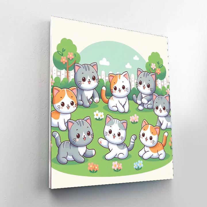 Playful Kittens Caper Paint By Number