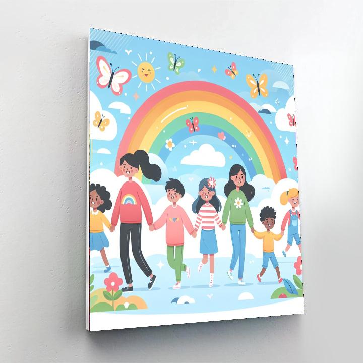 Bright Rainbow Journey DIY Paint By Numbers