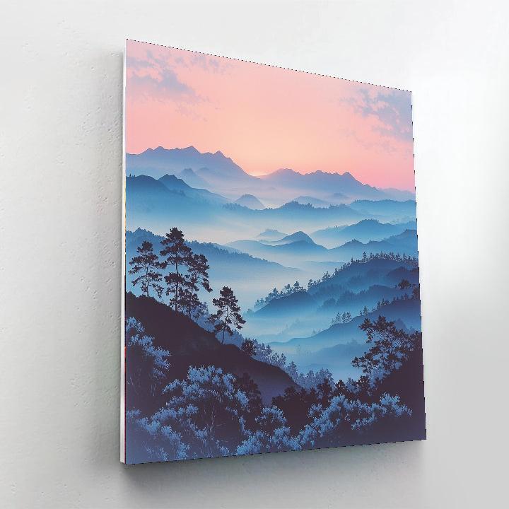 Utagawa Hiroshige Inspired Echoes Of Dawn Light  Number Painting