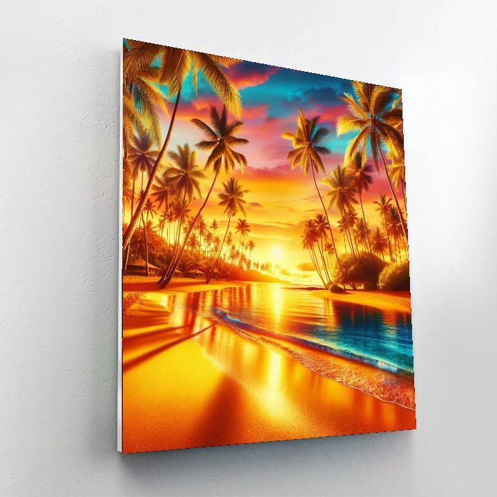 Hawaiian Sunset Paradise Paint By Color