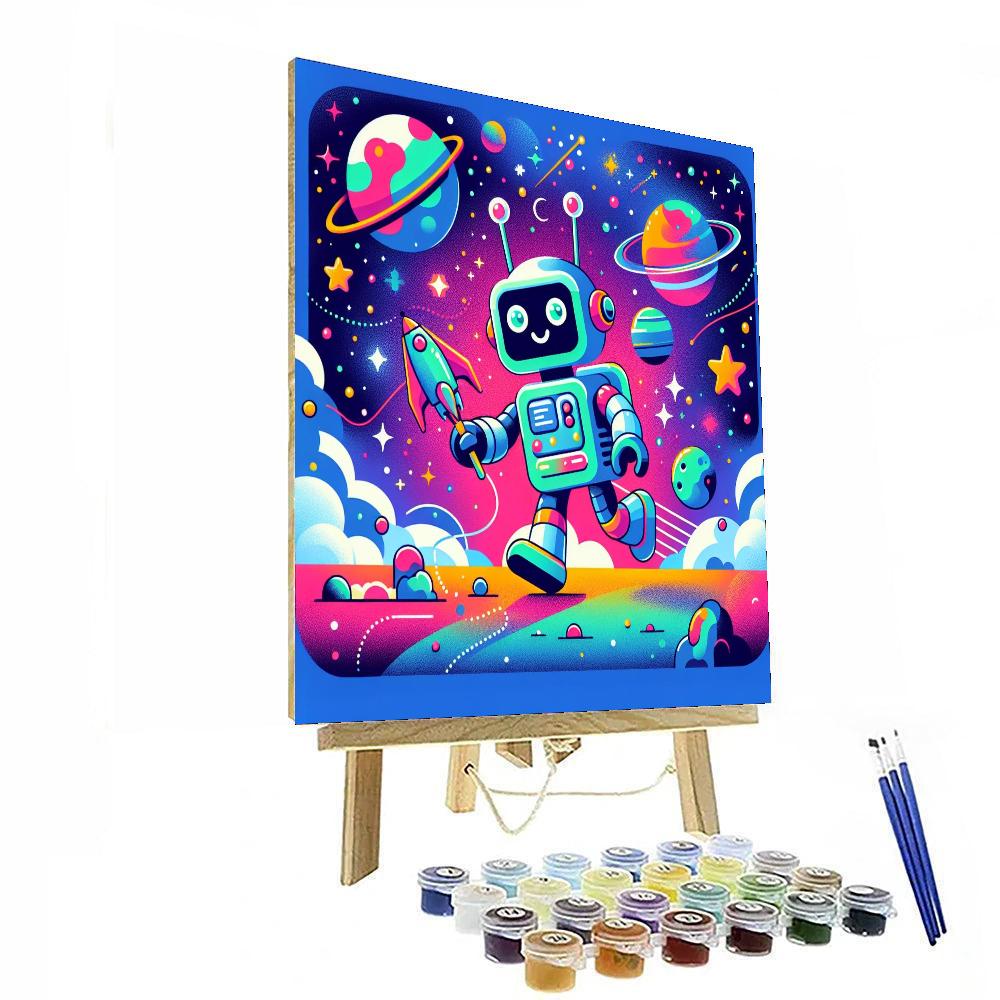 Robot Galaxy Adventure Painting Number Kit