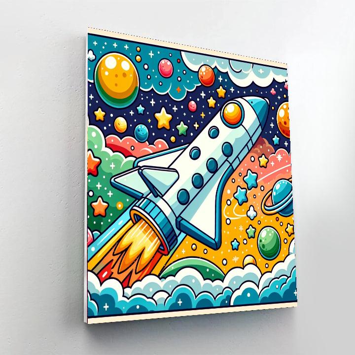 Happy Space Shuttle Paint By Color