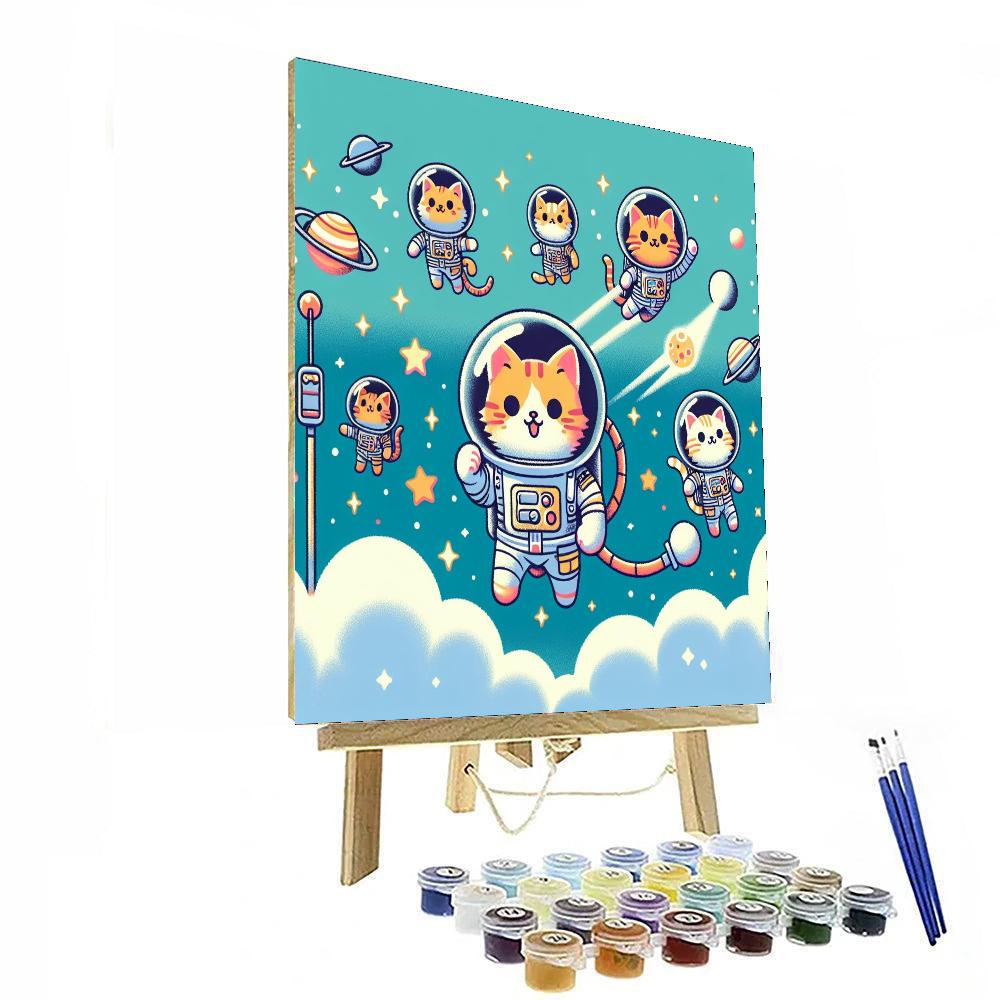 Cosmic Kitten Explorers Number Painting