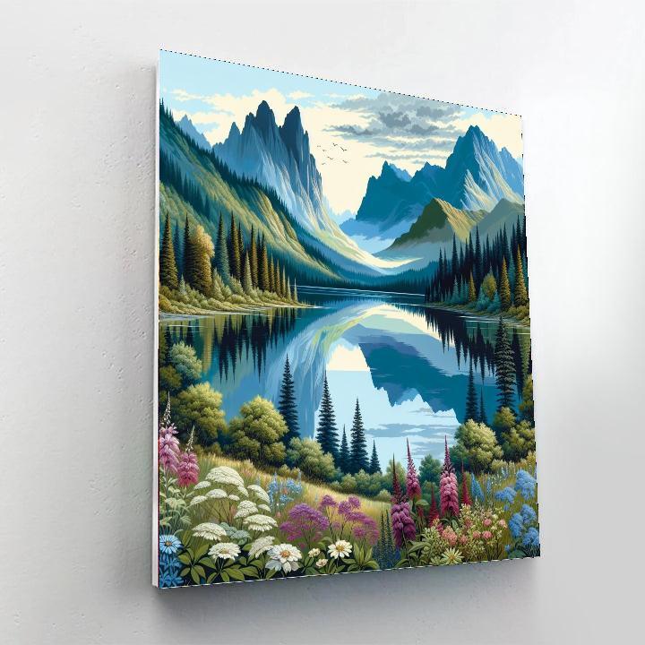 Gentle Mountain Retreat Painting By Numbers Kit