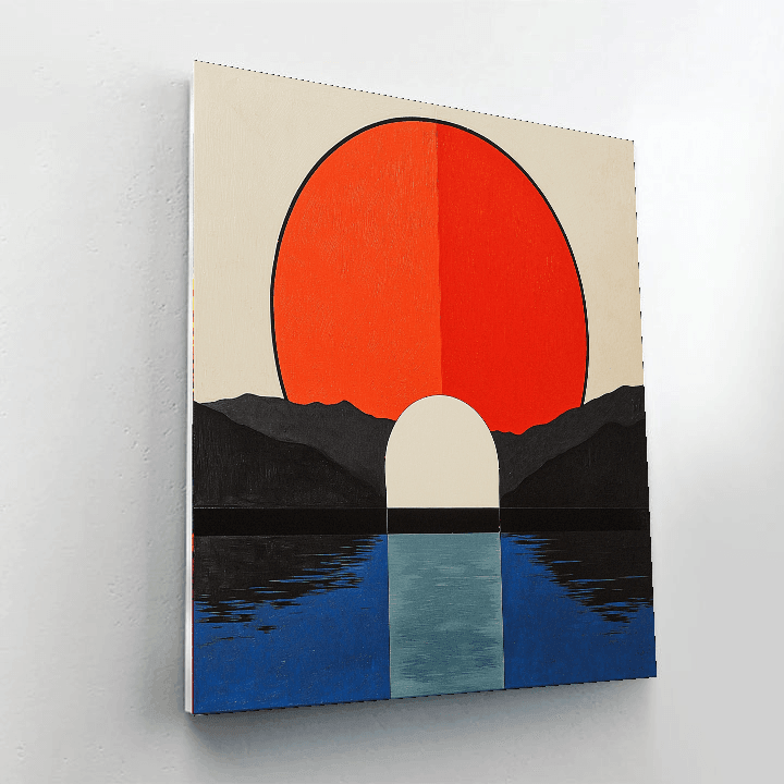 Piet Mondrian Inspired Minimalist Nature Geometry  Paint By Number