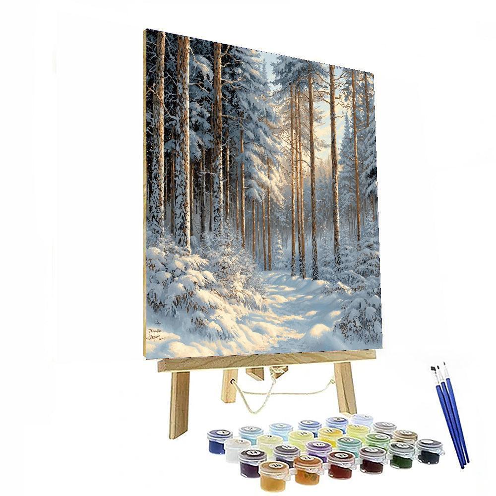 Caspar David Friedrich Inspired Frosty Forest  DIY Paint By Numbers