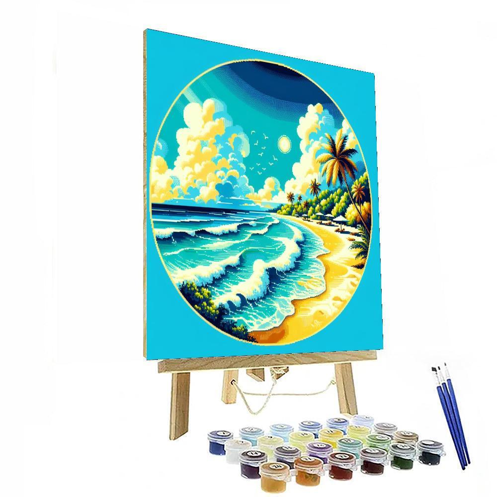 Vibrant Coastal Paradise Painting Number Kit
