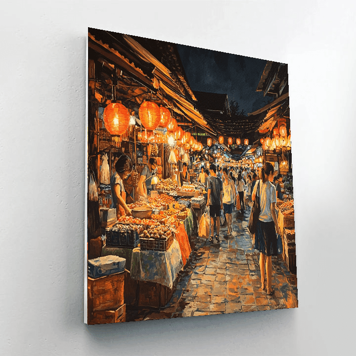 Chiang Mai Night Bazaar Numbered Painting Kits