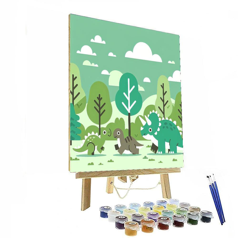 Dinosaur Park Discovery Paint By Numbers Art