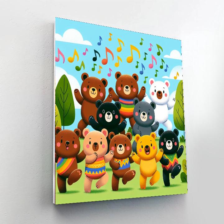 Dancing Bear Friends Paint By Numbers Art