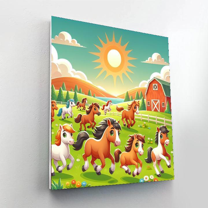 Giddy Up Horse Ranch Paint By Number