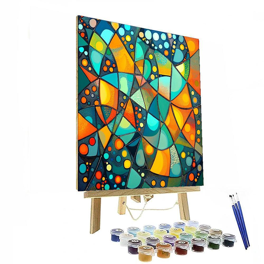 Georges Seurat Inspired Radiant Geometric Dream  DIY Paint By Numbers