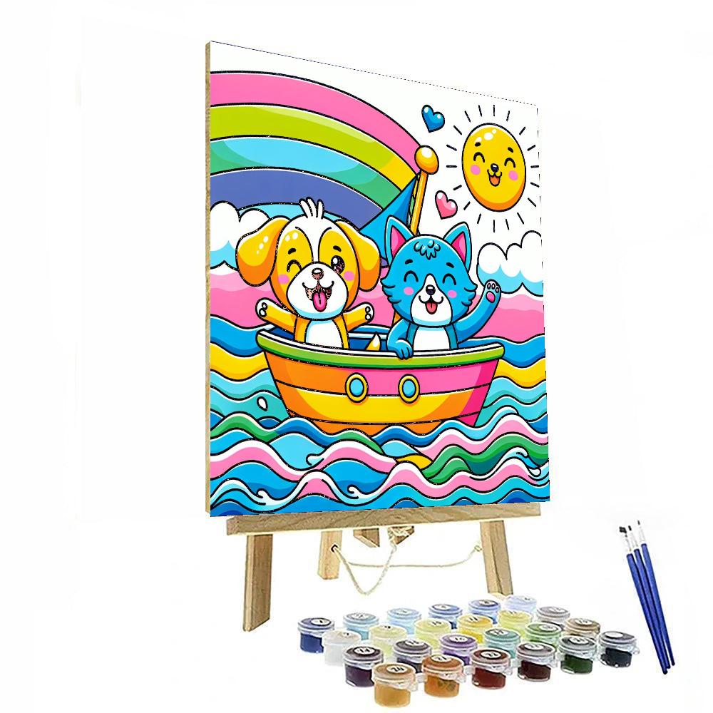 Sailing Adventure With Animal Friends Paint By Number