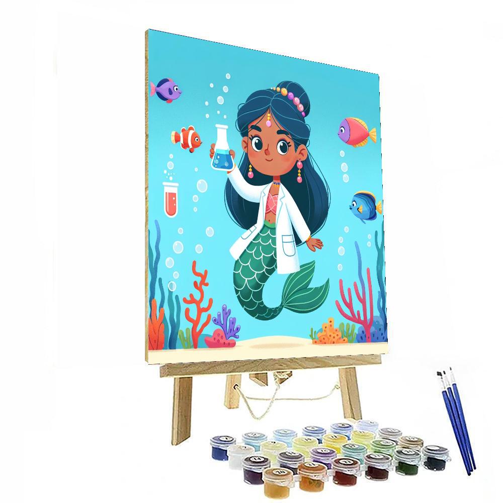 Mermaid Scientist Number Painting