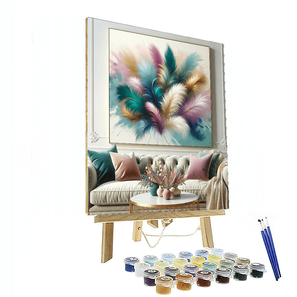 Elegant Feather Dance Numbered Painting Kits