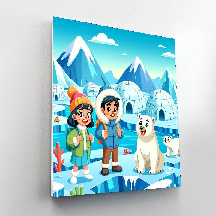 Frozen Tundra Trek Number Painting