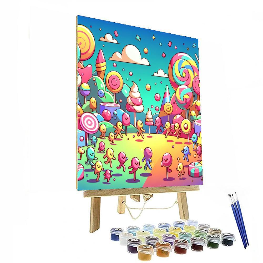 Sweet Candyland Adventure Painting By Numbers Kit