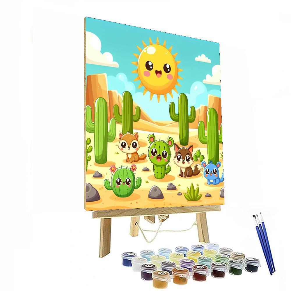 Charming Cactus Country Paint By Numbers Art