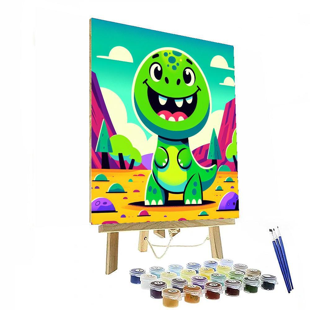 Happy Dino Paint By Numbers Art