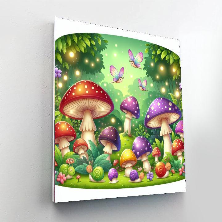 Magical Mushroom Wonderland DIY Paint By Numbers