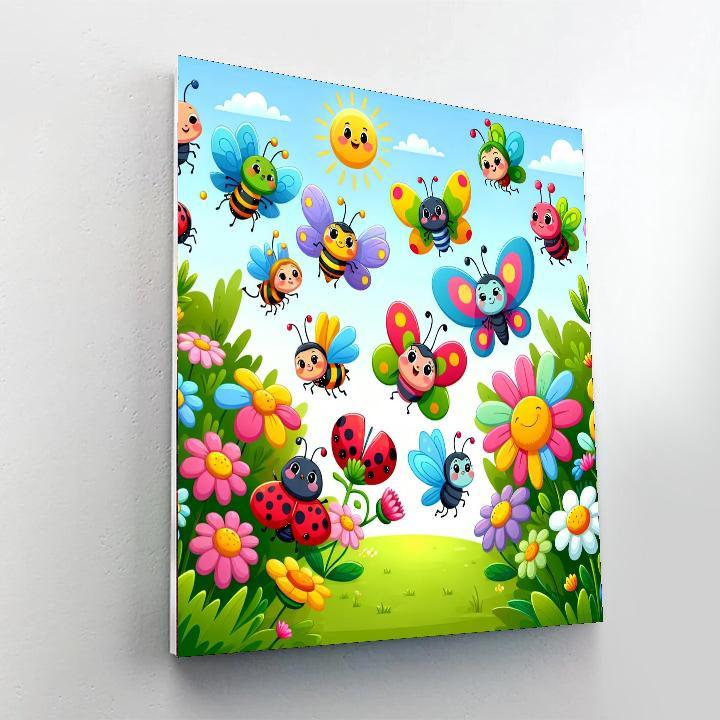 Colorful Critters In The Garden Paint By Number