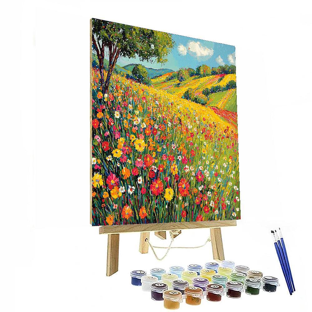 Georges Seurat Inspired Blooming Fields  Numbered Painting Kits