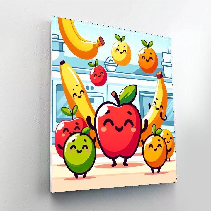 Funky Fruit Parade Number Painting