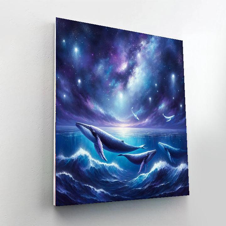 Celestial Whale Migration Painting By Numbers Kit
