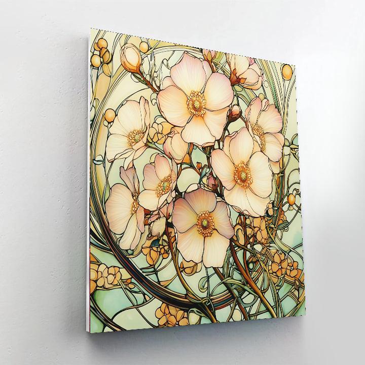 Alphonse Mucha Inspired Echoes Of Eternal Blossoms  Paint By Numbers Kits