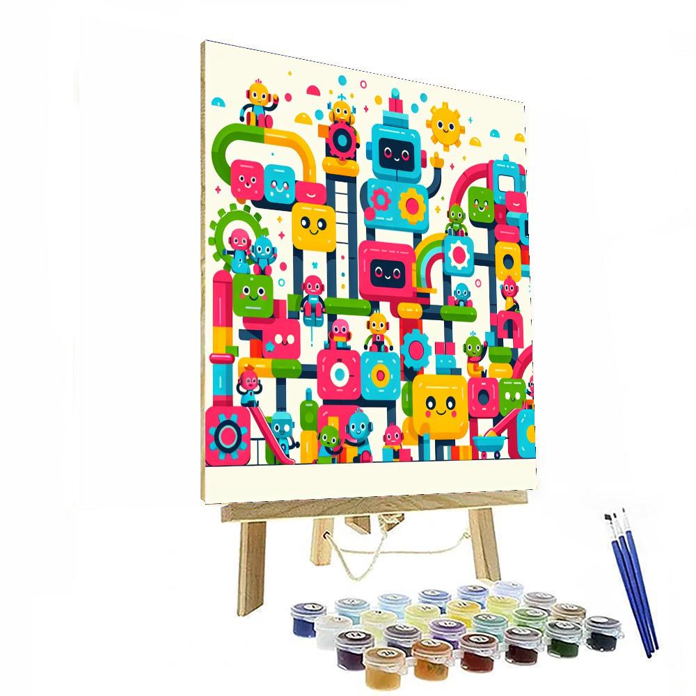 Robot Builders' Playground Painting By Numbers Kit