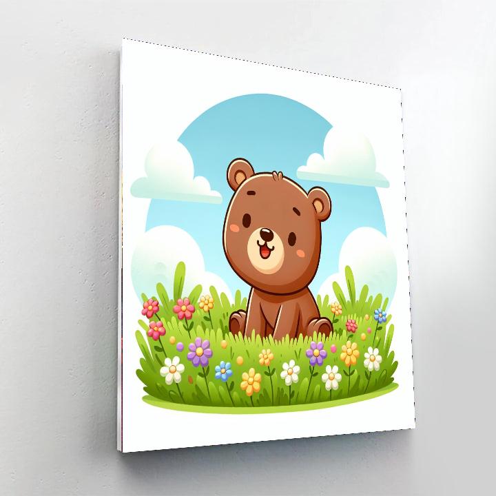 Bouncy Bear Cub Numbered Painting Kits