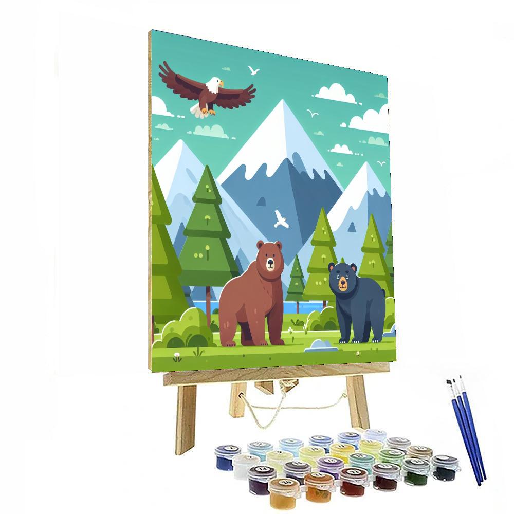 Mystic Mountain Animals Numbered Painting Kits