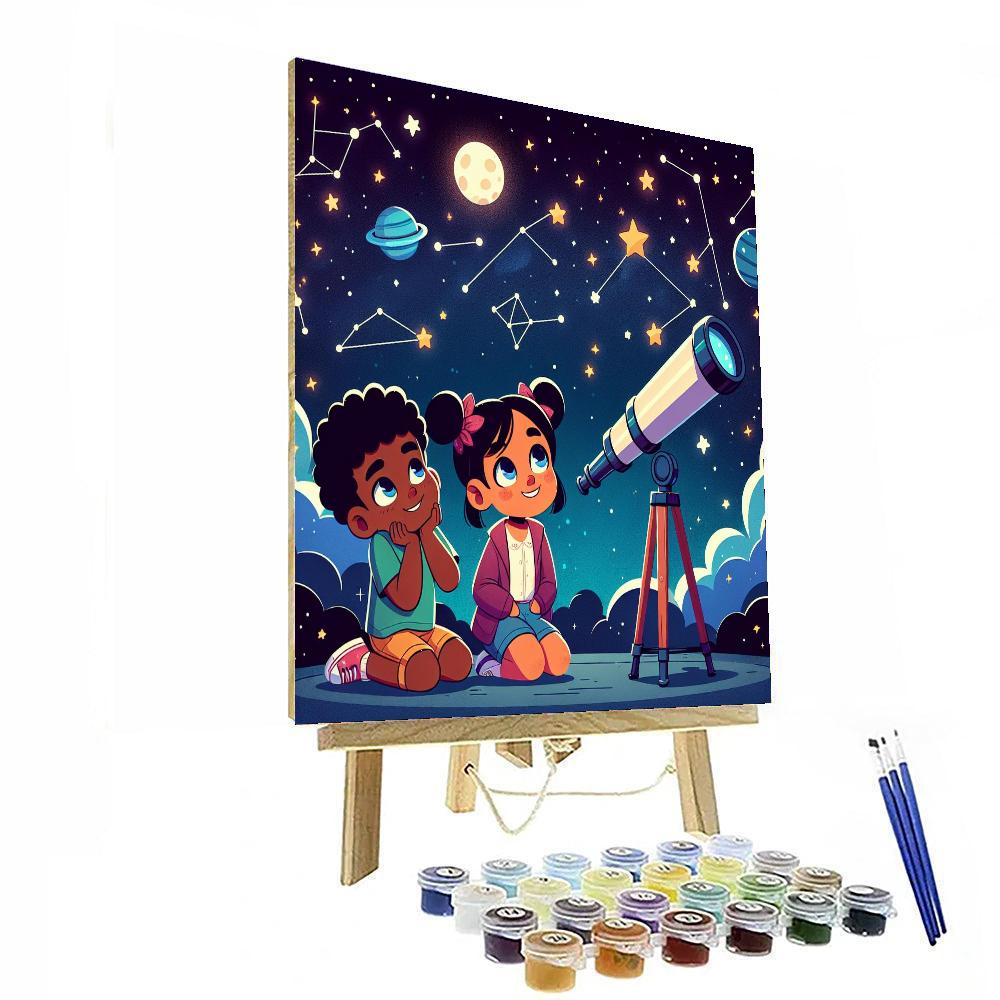 Astronomy Star Gazing Night Painting Number Kit