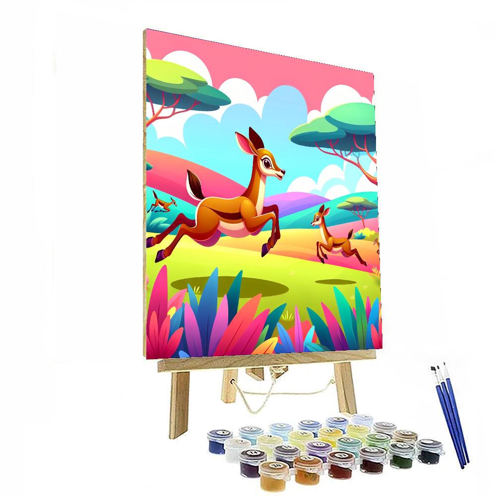 Antelope’s Animated Antics Paint By Numbers